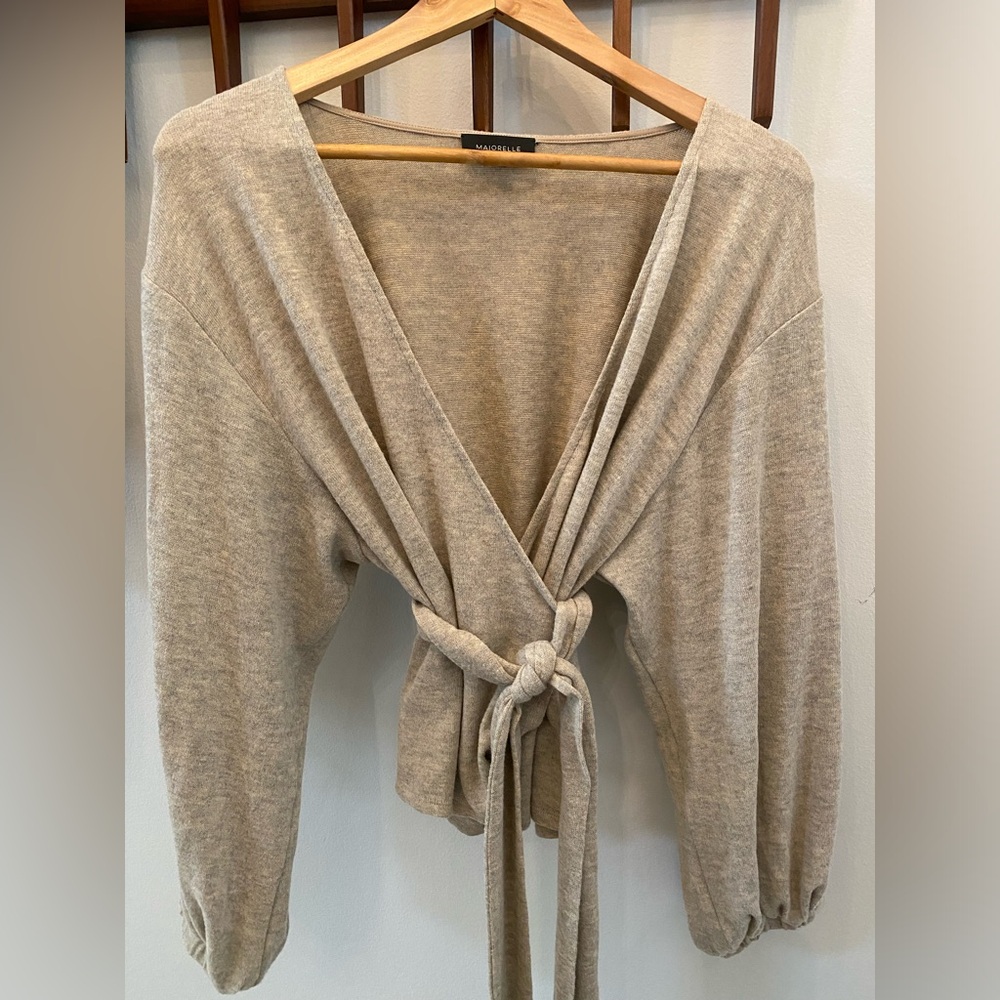 Majorelle Booker Wrap Oatmeal Sweater Size Small